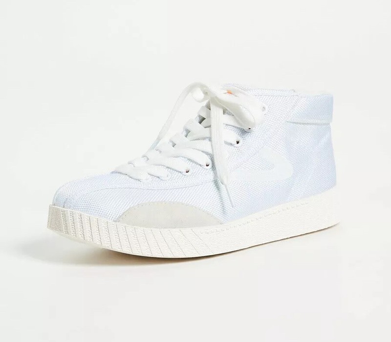 tretorn nylite silver check sneakers